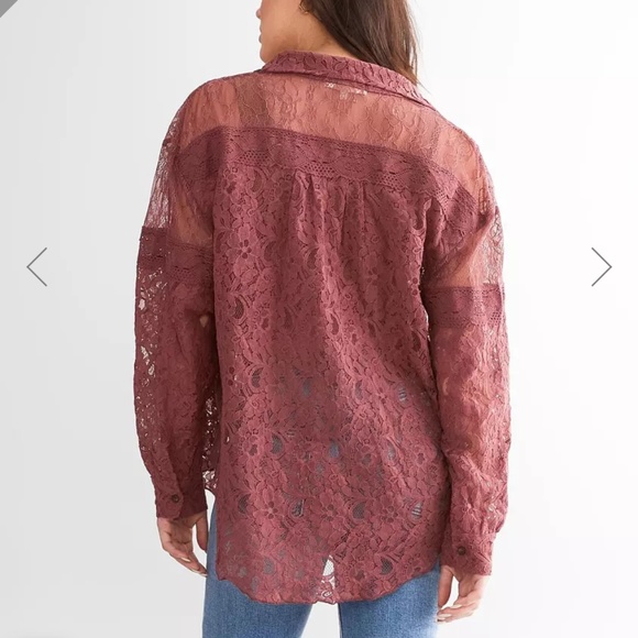 Gimmicks Sheer Lace Blouse Sz Small - Picture 3 of 5